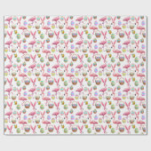 Flamingo Bunny Ears Cadeaupapier (Vlak)