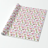 Flamingo Bunny Ears Cadeaupapier (Uitgerold)