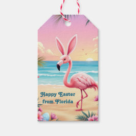Flamingo Bunny Ears Holi Cadeaulabel