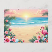 Flamingo Bunny Ears Holi Feestdagenkaart (Achterkant)