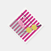 Flamingo & Cabana Stripe Cocktail Servet - Roze (Hoek)