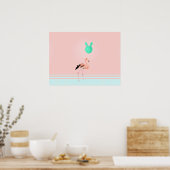 Flamingo Cactus-ballon Poster (Keuken)