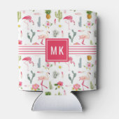 Flamingo Cactus Pineapple Hibiscus Pattern Blikjeskoeler (Achterkant)