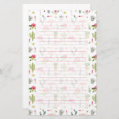 Flamingo Cactus Pineapple Hibiscus Pattern Briefpapier (Voorkant / Achterkant)