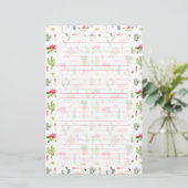 Flamingo Cactus Pineapple Hibiscus Pattern Briefpapier (Staand voorkant)
