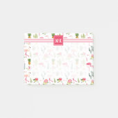 Flamingo Cactus Pineapple Hibiscus Pattern Post-it® Notes (Voorkant)