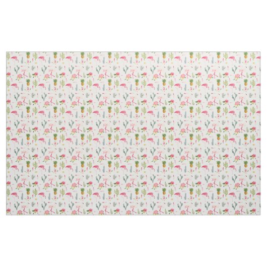 Flamingo Cactus Pineapple Hibiscus Pattern Stof (Fat Quarter)