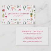 Flamingo Cactus Pineapple Hibiscus Pattern Visitekaartje (Voorkant / Achterkant)