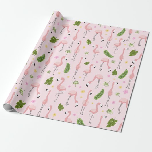 Flamingo Cadeaupapier (Uitgerold)