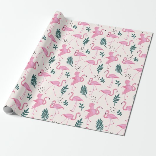 Flamingo Cadeaupapier (Uitgerold)