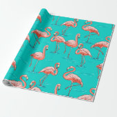 Flamingo Cadeaupapier (Uitgerold)