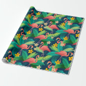 Flamingo Cadeaupapier (Uitgerold)