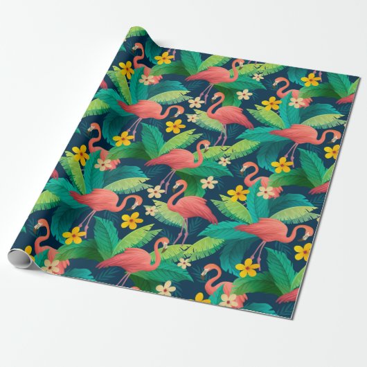 Flamingo Cadeaupapier (Uitgerold)