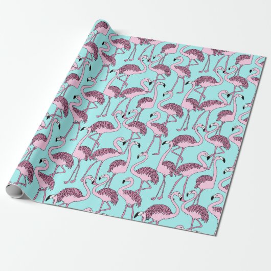 Flamingo Cadeaupapier (Uitgerold)