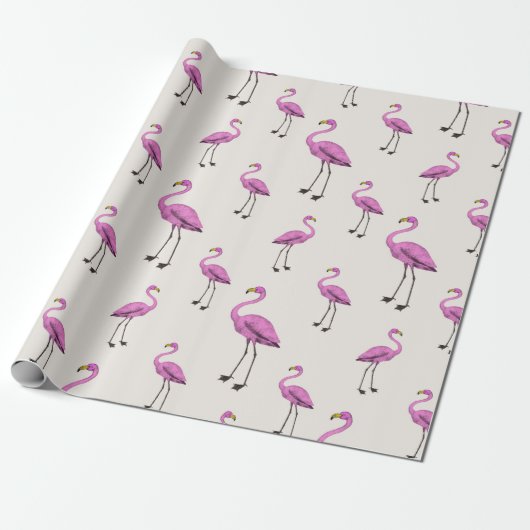 Flamingo Cadeaupapier (Uitgerold)