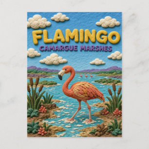 Flamingo Camargue-moerassen Moderne KlayKoo Briefkaart