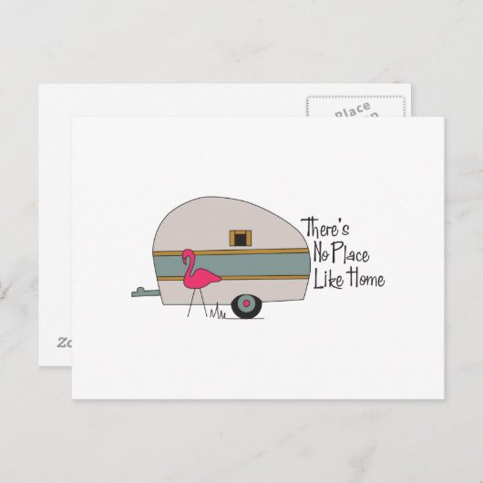 Flamingo Camper Briefkaart (Voorkant / Achterkant)