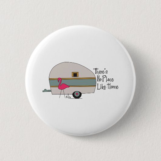 Flamingo Camper Ronde Button 5,7 Cm (Voorkant)