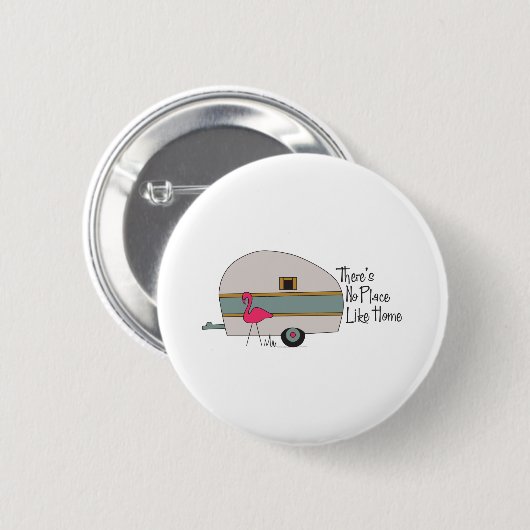 Flamingo Camper Ronde Button 5,7 Cm (Voorkant /achterkant)