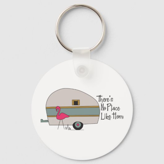 Flamingo Camper Sleutelhanger (Voorkant)