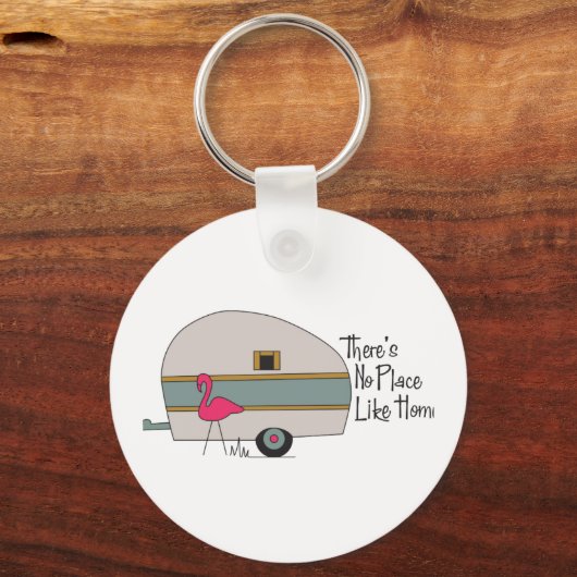 Flamingo Camper Sleutelhanger (Voorkant)