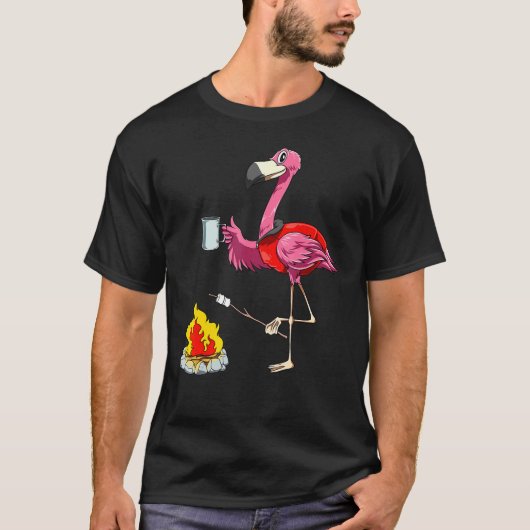 Flamingo Camping Flamingo Camper Camping Hikers T-shirt (Voorkant)