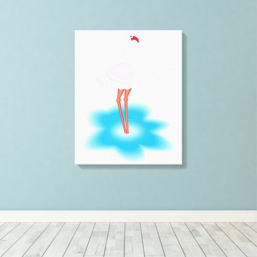 Flamingo Canvas Afdruk (Insitu (Houten vloer))