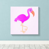 Flamingo Canvas Print (Insitu (Houten vloer))