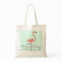 Flamingo canvas tas green