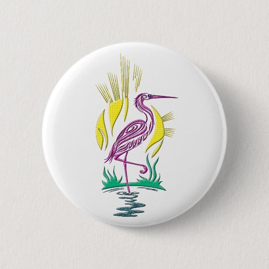 Flamingo Canvas tas Ronde Button 5,7 Cm (Voorkant)