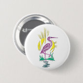 Flamingo Canvas tas Ronde Button 5,7 Cm (Voorkant /achterkant)