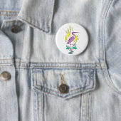 Flamingo Canvas tas Ronde Button 5,7 Cm (In situ)