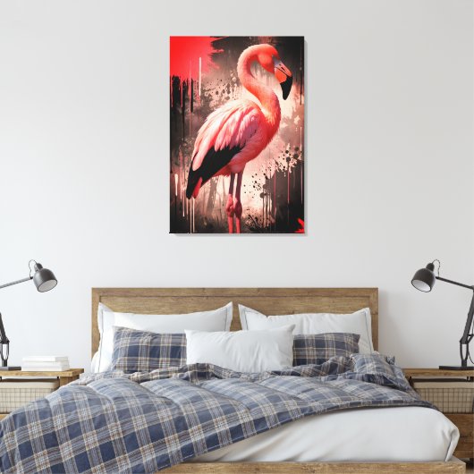Flamingo Canvas Wall Art (Insitu (Slaapkamer))