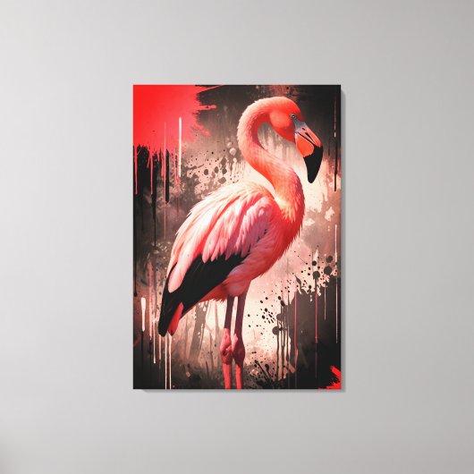 Flamingo Canvas Wall Art Afdruk (Voorkant)