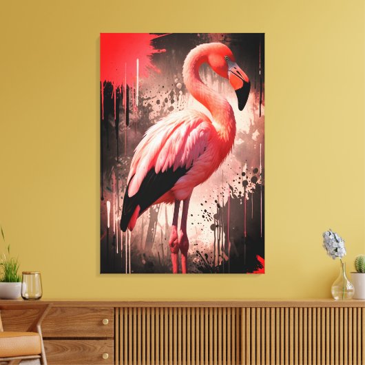 Flamingo Canvas Wall Art Afdruk (Insitu (Woonkamer))
