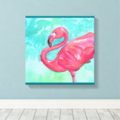 Flamingo Canvas wandkunst (Insitu (Houten vloer))