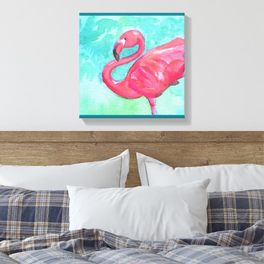 Flamingo Canvas wandkunst Afdruk (Insitu (Slaapkamer))