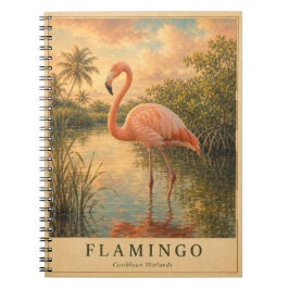 Flamingo Caribische Wetlands VINTAGE Notitieboek