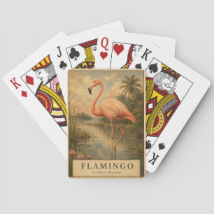Flamingo Caribische Wetlands VINTAGE Pokerkaarten