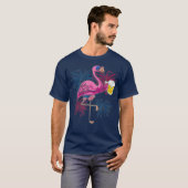 Flamingo Cheer Bier Amerikaanse Vlag Vuurwerk Dag T-shirt (Voorkant volledig)