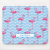 Flamingo Chevron Pattern met naam Muismat (Voorkant)