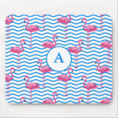 Flamingo Chevron Pattern Monogram Muismat (Voorkant)