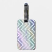 Flamingo Chevron Zigzag, Monogram-Personalisatie Bagagelabel (Achterkant verticaal)