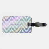 Flamingo Chevron Zigzag, Monogram-Personalisatie Bagagelabel (Achterkant horizontaal)