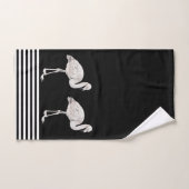 Flamingo Chic Black White Boho Tropical Bath Bad Handdoek (Handdoek)