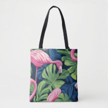 Flamingo Chic Canvas tas