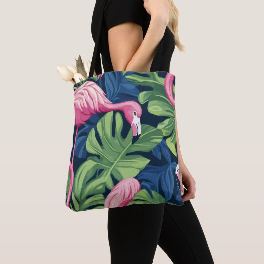 Flamingo Chic Canvas tas (Dichtbij)