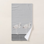 Flamingo Chic Zwart Wit Boho Tropisch Bad Handdoek (Handdoek)