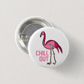 Flamingo Chill Out Ronde Button 3,2 Cm (Voorkant /achterkant)