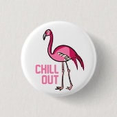 Flamingo Chill Out Ronde Button 3,2 Cm (Voorkant)